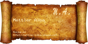 Mettler Alba névjegykártya